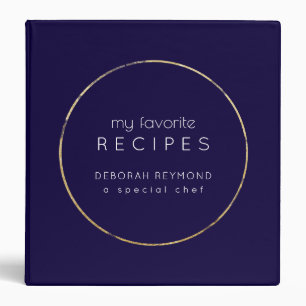 Classeur de recettes préférées Livre Bleu foncé