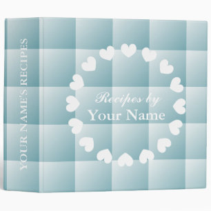classeur de recettes turquoise et blanc Livre de
