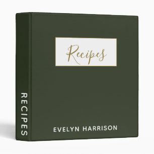 Classeur de recettes vert chic avec touche familia