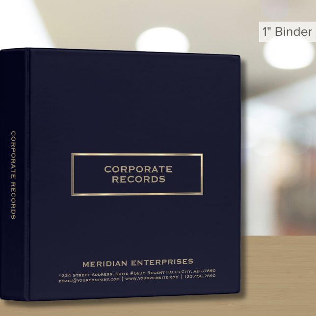 Classeur de registre d'entreprise Bleu et Or (Créateur téléchargé)