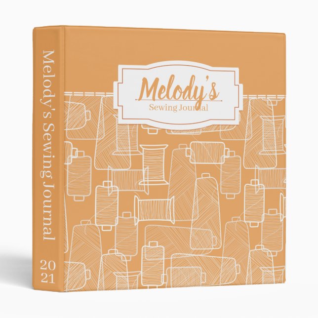 Classeur de reliure de journal de fuseau de coutur (Devant/Côté)