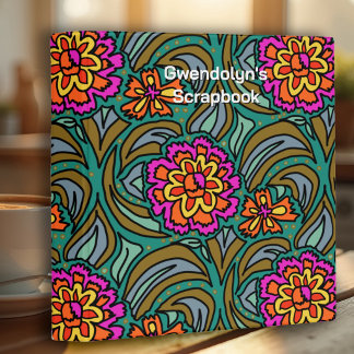 Classeur de scrapbook personnalisé d'art floral