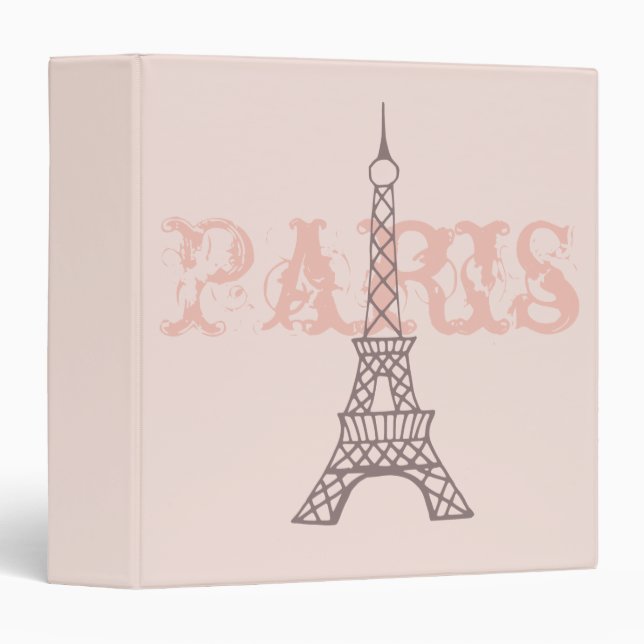 Classeur de scrapbook pour organisateur Tour Eiffe (Devant/Côté)