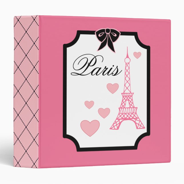 Classeur de scrapbook Tour Eiffel Paris (Devant/Côté)