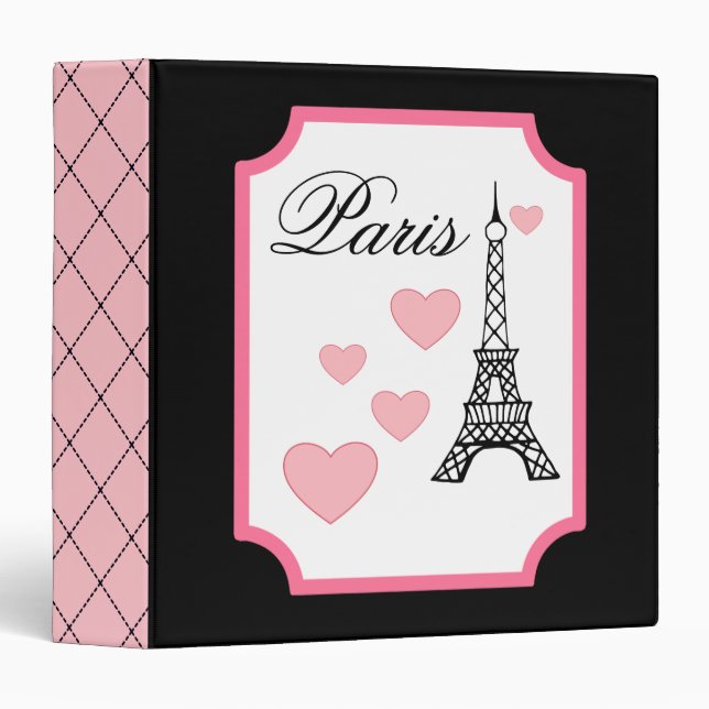 Classeur de scrapbook Tour Eiffel Paris (Devant/Côté)