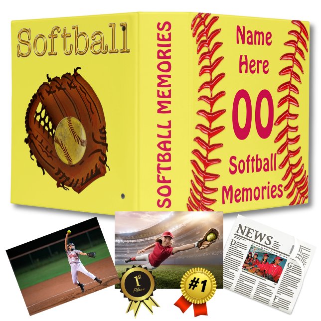 Classeur de softball personnalisé pour les souveni (Gifts for Softball Players. Senior night softball gifts. Softball team gift ideas for girls. Binder.)