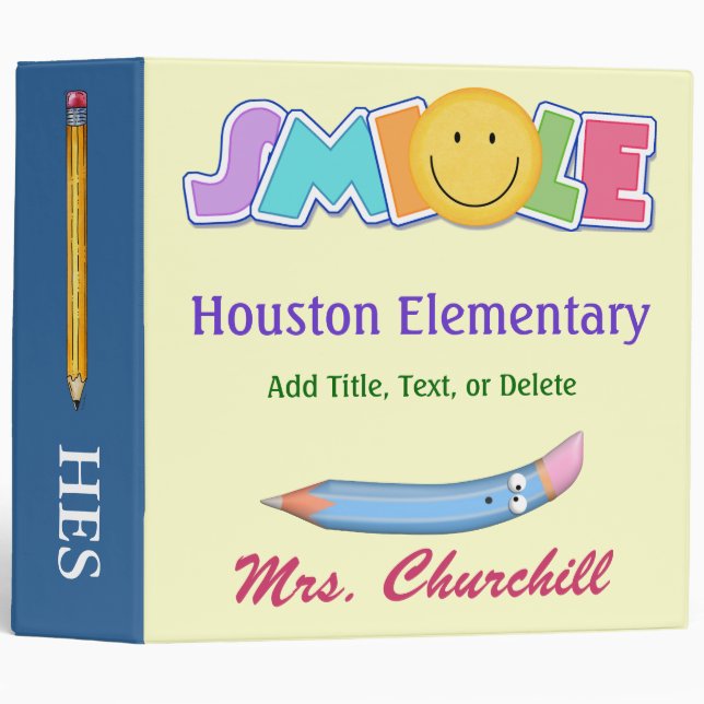 Classeur de sourire scolaire révisé - SRF (Devant/Côté)