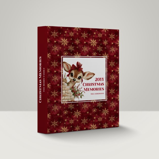 Classeur de souvenir de vacances de faon magique q (Magical Peeking Fawn Holiday Keepsake Binder)