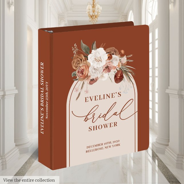 Classeur de souvenirs de mariage bohème en terre c (Modern terracotta boho bridal shower memory binder

)