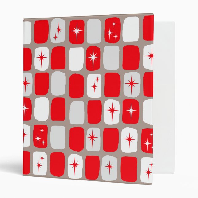 Classeur de Starburst rouge rétro (Devant/intérieur)