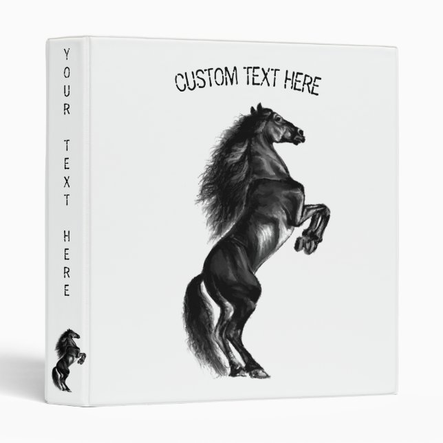 Classeur de texte personnalisé pour Cheval sauvage (Devant/Côté)