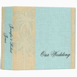 Classeur de toile et bleu crème de palmiers