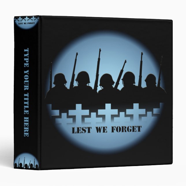 Classeur de tribut militaire de peur que nous n'ou (Devant/Côté)