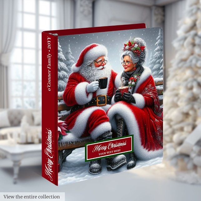 Classeur de vacances personnalisé Monsieur et Mada (Custom Holiday Binder Mr. and Mrs. Claus Artwork)