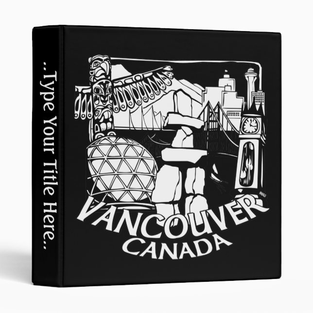 Classeur de Vancouver Personnalisé Classeur d'art  (Devant/Côté)