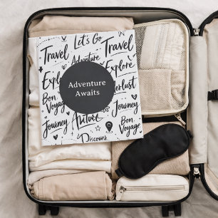 Classeur de voyage personnalisé Minimal noir blanc