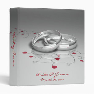 Classeur de wedding planner d'anneaux et de coeurs