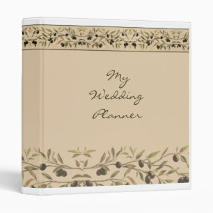 Classeur de wedding planner de branche d'olivier
