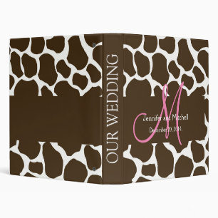 Classeur de wedding planner de motif de girafe