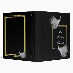 Classeur de wedding planner d'élégance de paon