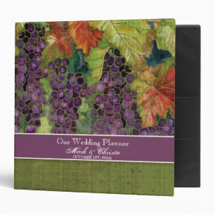 Classeur de wedding planner, raisins d'automne et