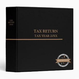 Classeur Déclaration de taxe, Noir personnalisable Or