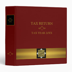 Classeur Déclaration de taxe, rouge Logo Gold personnali