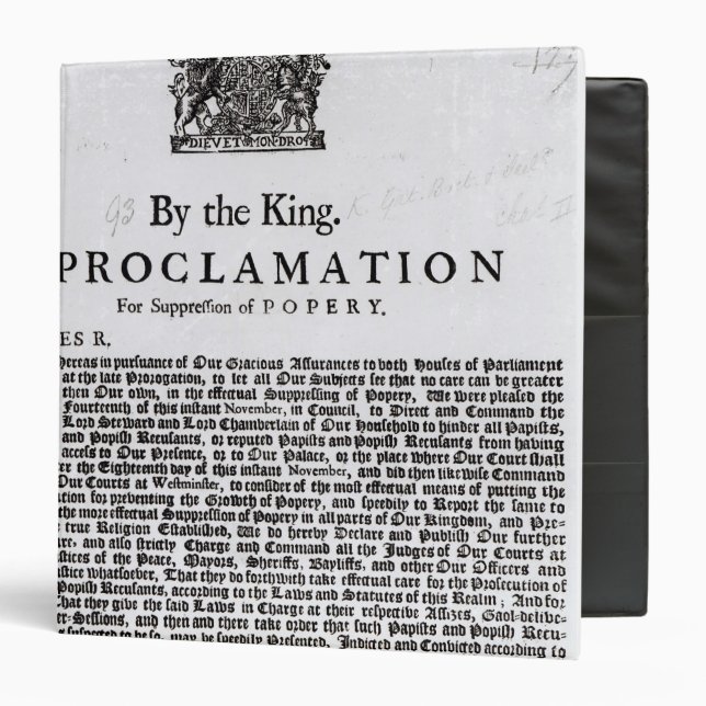 Classeur Déclaration royale, 1675 (Devant/Intérieur)