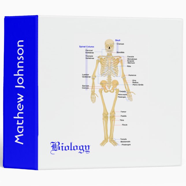 Classeur d'école de biologie (Devant/Côté)