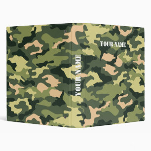Classeur d'école de camouflage avec votre nom