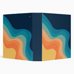 Classeur Décor de style rétro des vagues