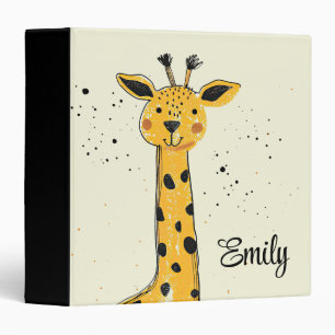 Classeur Décor de tête de girafe en caricature mignonne