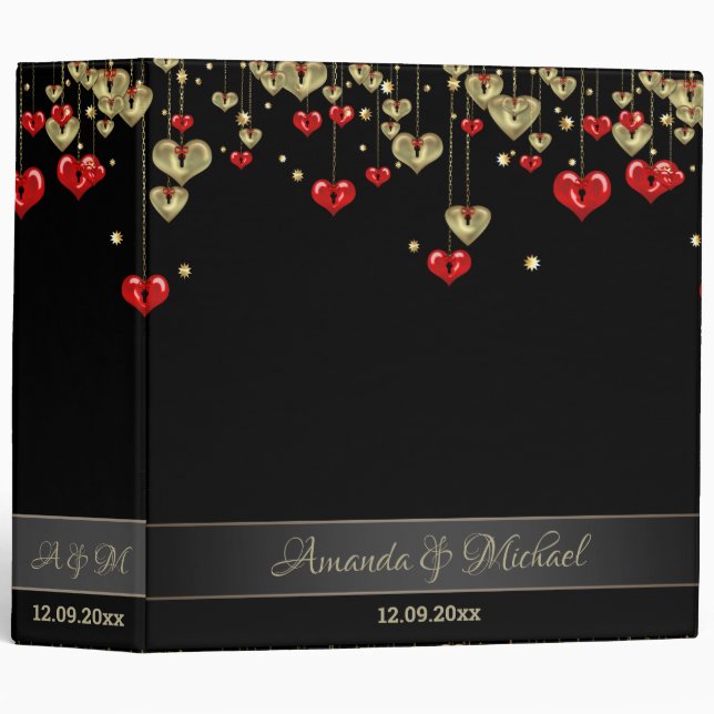Classeur Décoration de mariage, Saint-Valentin, amour, cade (Devant/Côté)