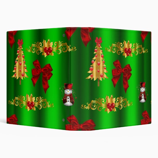 Classeur Décorations de Noël sur Vert (Arrière-plan)
