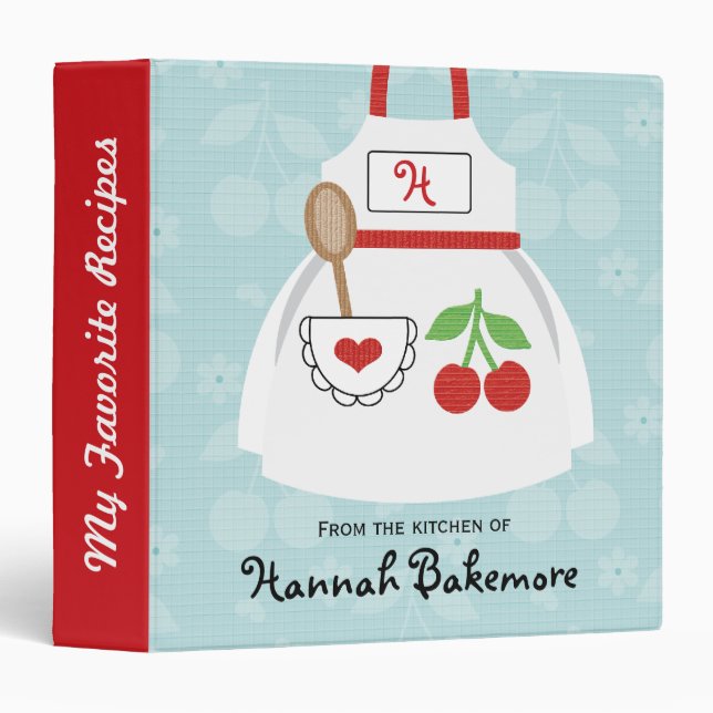 Classeur décoré d'un monogramme de recette de (Devant/Côté)