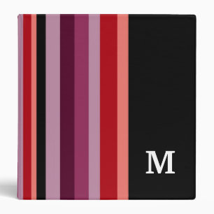 Classeur décoré d'un monogramme : : Rayures