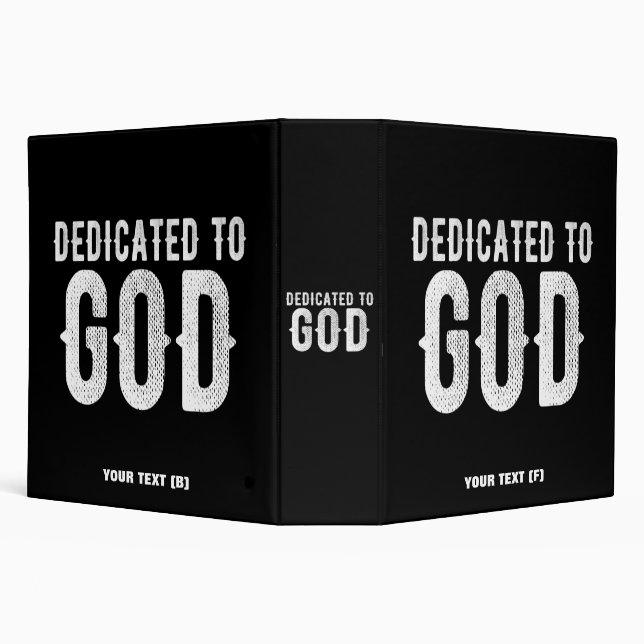CLASSEUR DÉDIÉ À DIEU COOL PERSONNALISABLE TEXTE BLANC (Arrière-plan)