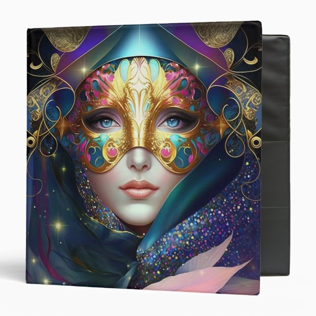 Classeur Déesse masquée cosmique Reine Imaginaire Art 3 Bac (Devant/Intérieur)