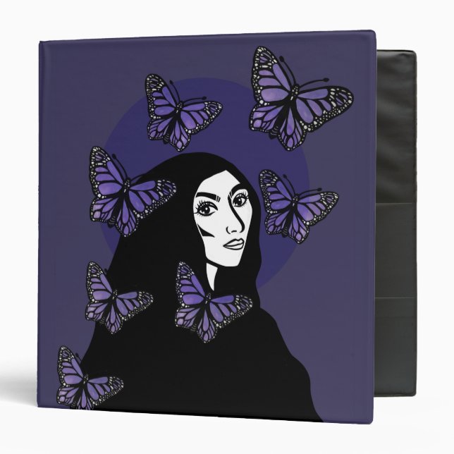 Classeur Déesse papillon pourpre (Devant/Intérieur)