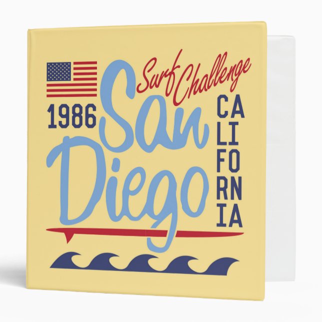 Classeur Défi 1986 de surf de San Diego (Devant/Intérieur)