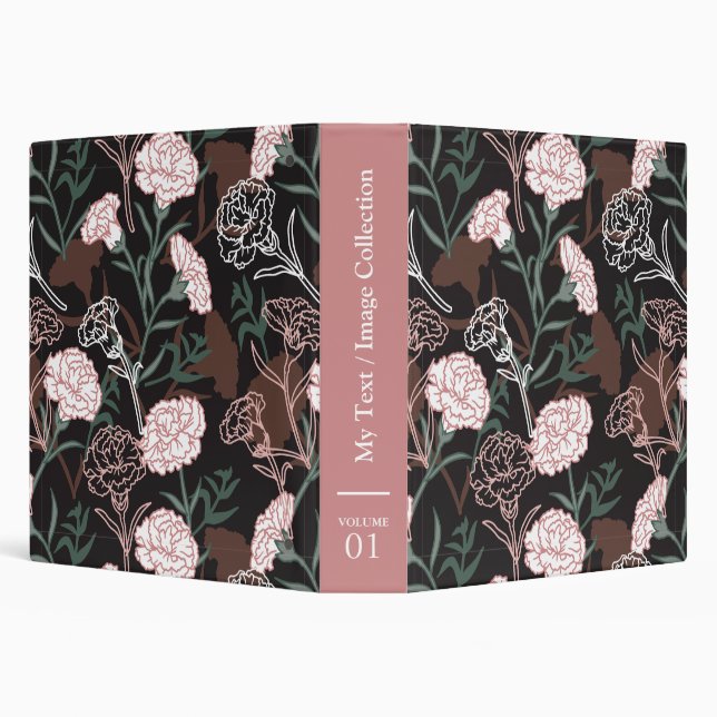 Classeur Délicates oeillets roses avec fleurs Feuilles vert (Arrière-plan)