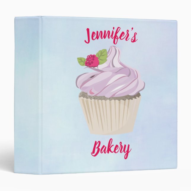 Classeur Délicieuse Berry Cupcake Rose sur le dessus person (Devant/Côté)