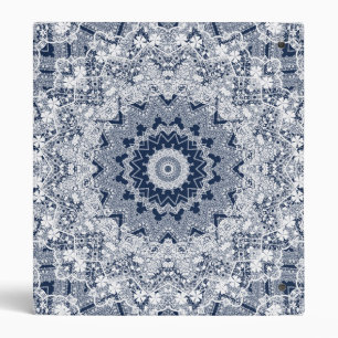 Classeur Dentelle, bleu, blanc