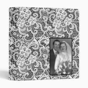 Classeur Dentelle de mariage sur gris avec photo