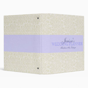 Classeur Dentelle d'ivoire avec Wedding planner de ruban bl