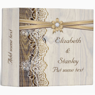 Classeur Dentelle, fleur de ruban et wedding planner de boi