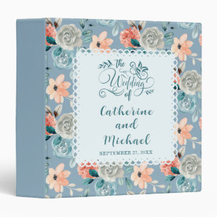 Classeur Dentelle florale bleu foncé   Calligraphie décorat