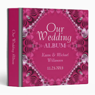 Classeur Dentelle fractale rose exotiqueClasseur d'album de