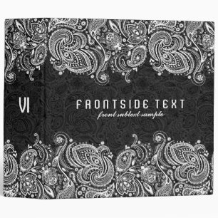 Classeur Dentelle noir et blanc Paisley