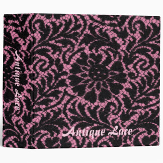 Classeur Dentelle noire sur le rose